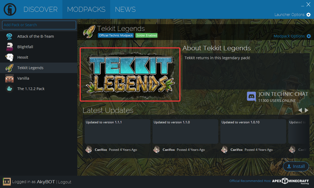 Tekkit Legends Game Server